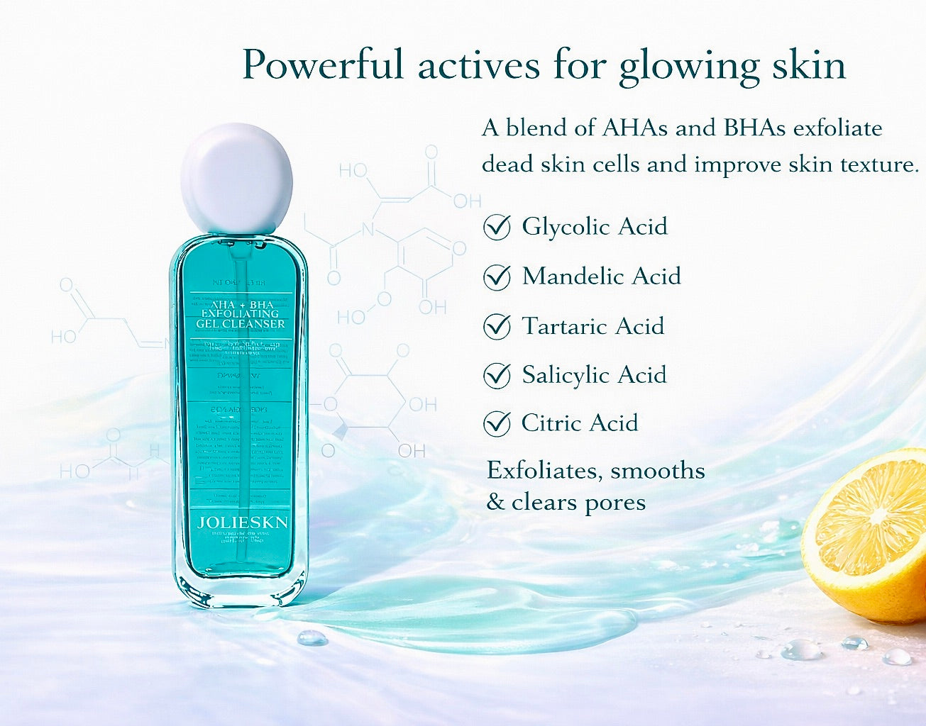 AHA + BHA Exfoliating Gel Cleanser - JolieSKN