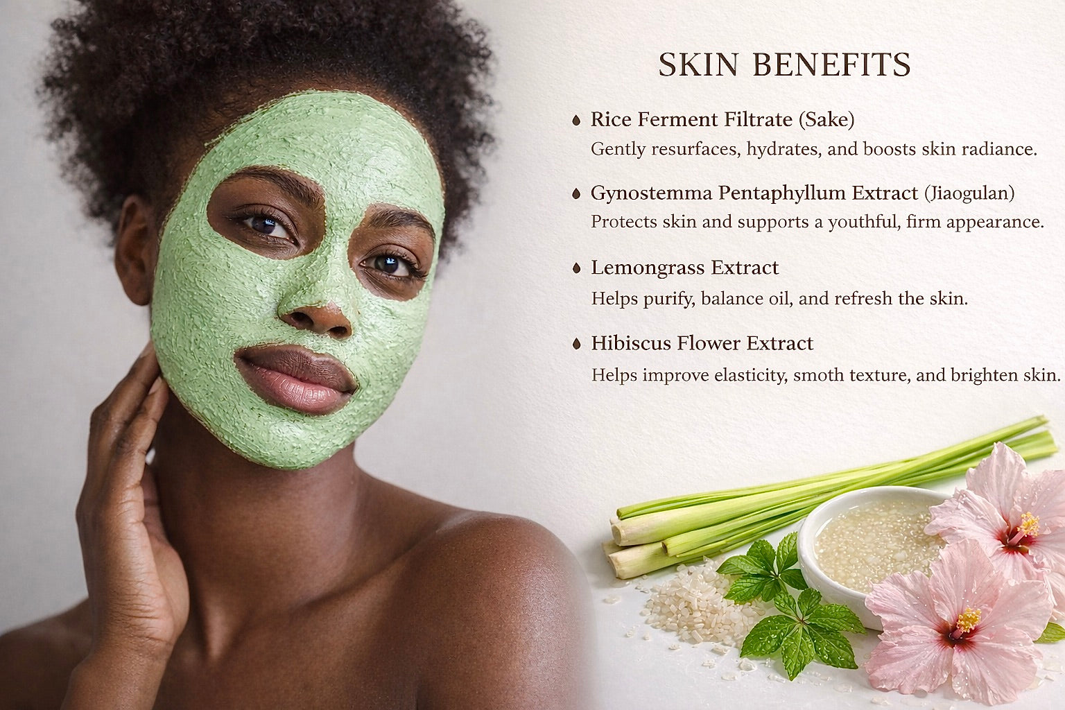 Jiaogulan + Hibiscus Cleansing Mask