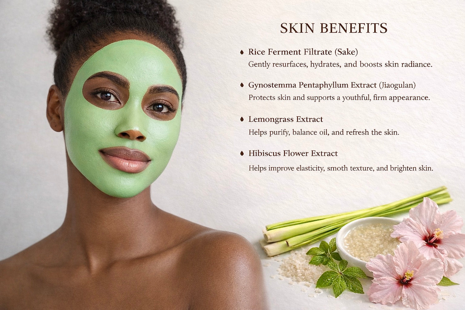 Jiaogulan + Hibiscus Cleansing Mask - JolieSKN