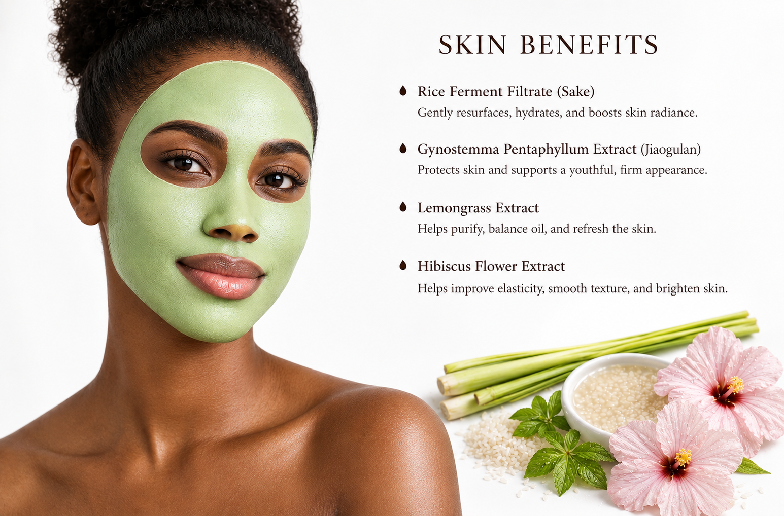 Jiaogulan + Hibiscus Cleansing Mask - JolieSKN
